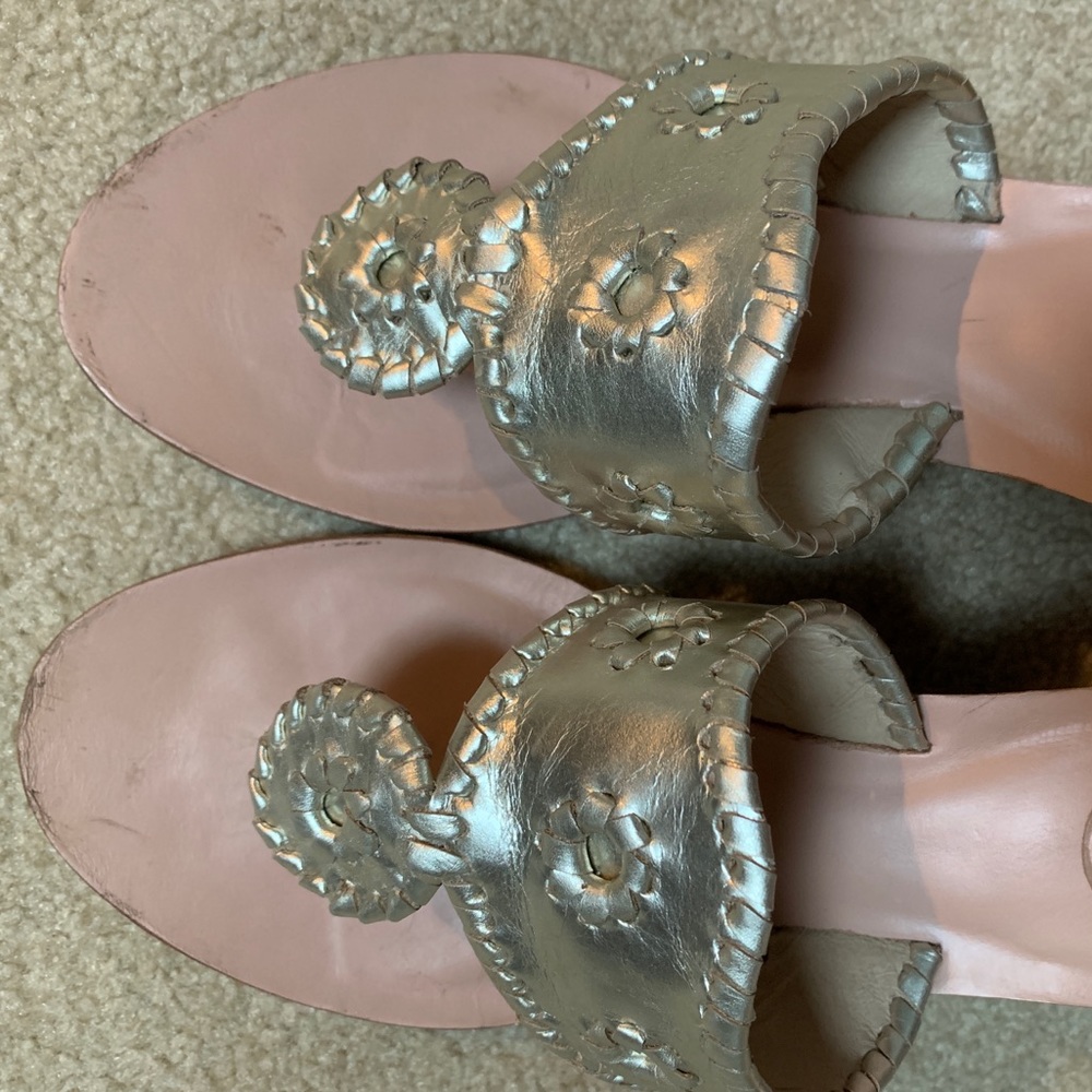 Jack Rogers gold wedge *WORN TWICE*